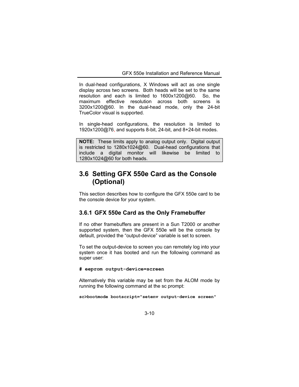 6 setting gfx 550e card as the console (optional) | Tech Source GFX 550e User Manual | Page 20 / 48