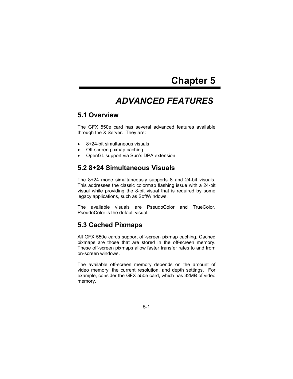 Chapter 5, Advanced features | Tech Source GFX 550e User Manual | Page 23 / 48