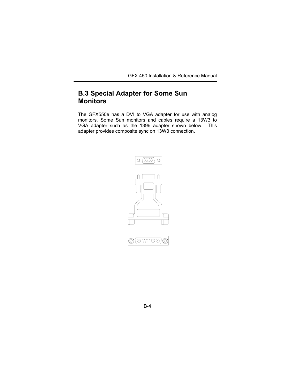 B.3 special adapter for some sun monitors | Tech Source GFX 550e User Manual | Page 40 / 48