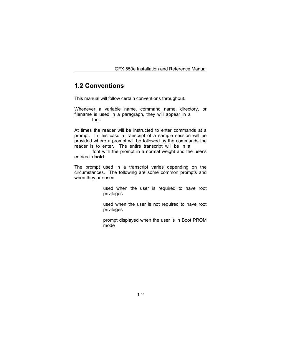 2 conventions | Tech Source GFX 550e User Manual | Page 8 / 48