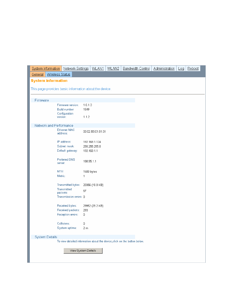 System information | Teletronics EZPlatform User Manual | Page 9 / 41