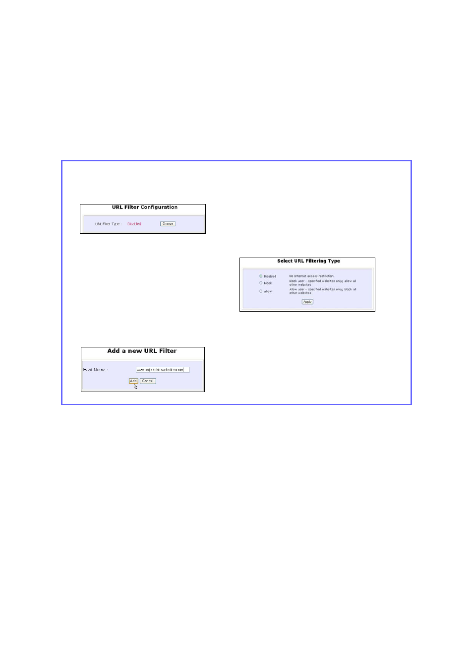 Use url filtering, Configure url filtering | Teletronics EZStation5 User Manual | Page 151 / 187