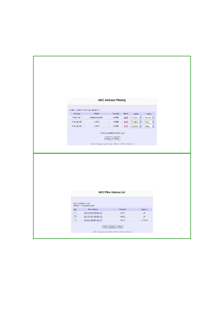 Delete a mac address from individual access point | Teletronics EZStation5 User Manual | Page 92 / 187