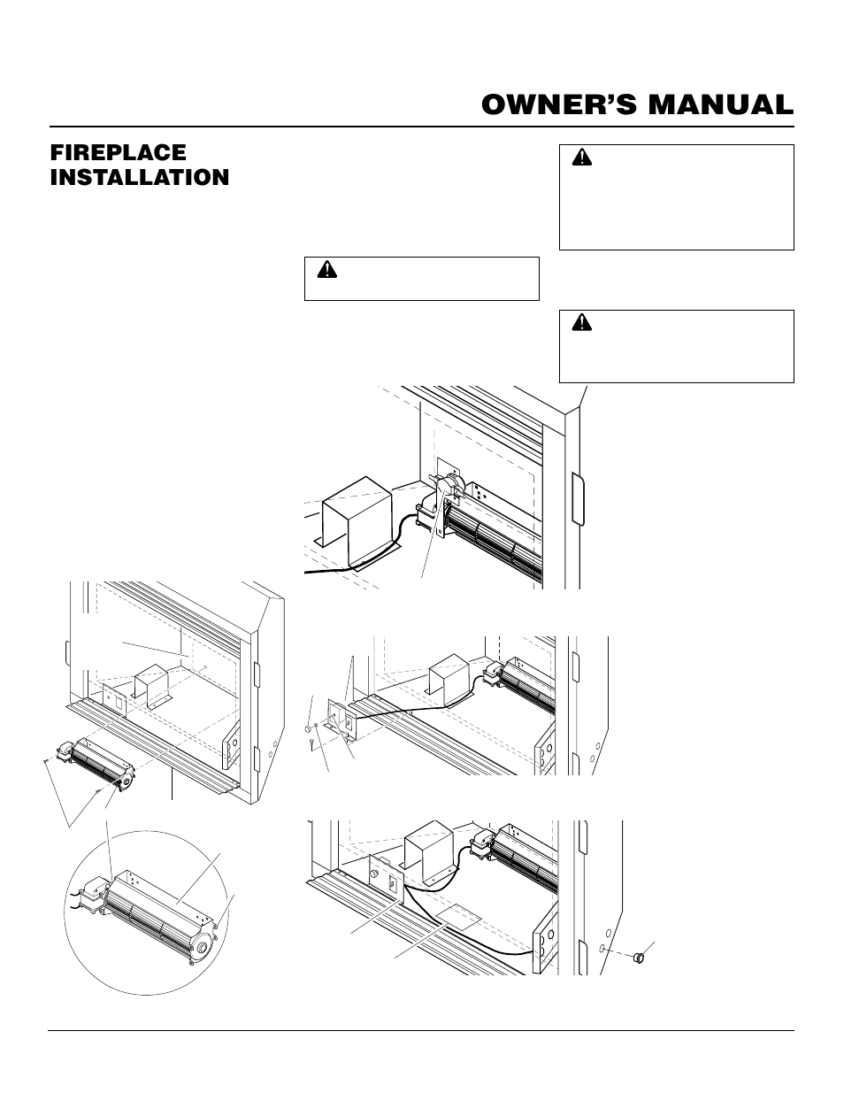 Owner’s manual, Fireplace installation, Continued | Desa Tech CHDV37P User Manual | Page 17 / 38