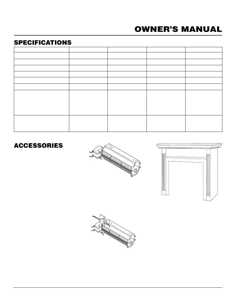 Owner’s manual, Accessories, Specifications | Desa Tech CHDV37P User Manual | Page 33 / 38