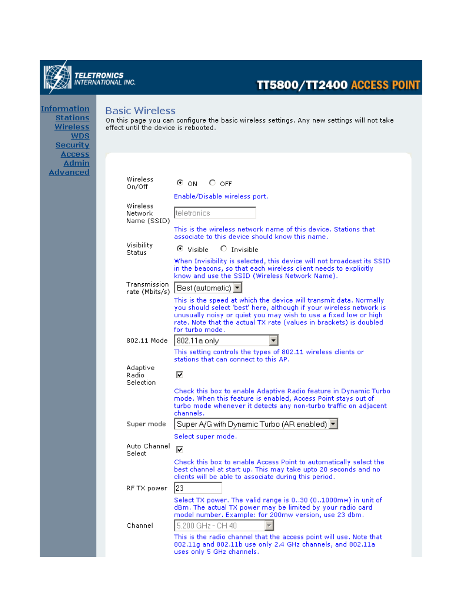 Wireless | Teletronics TT 2400 User Manual | Page 34 / 64