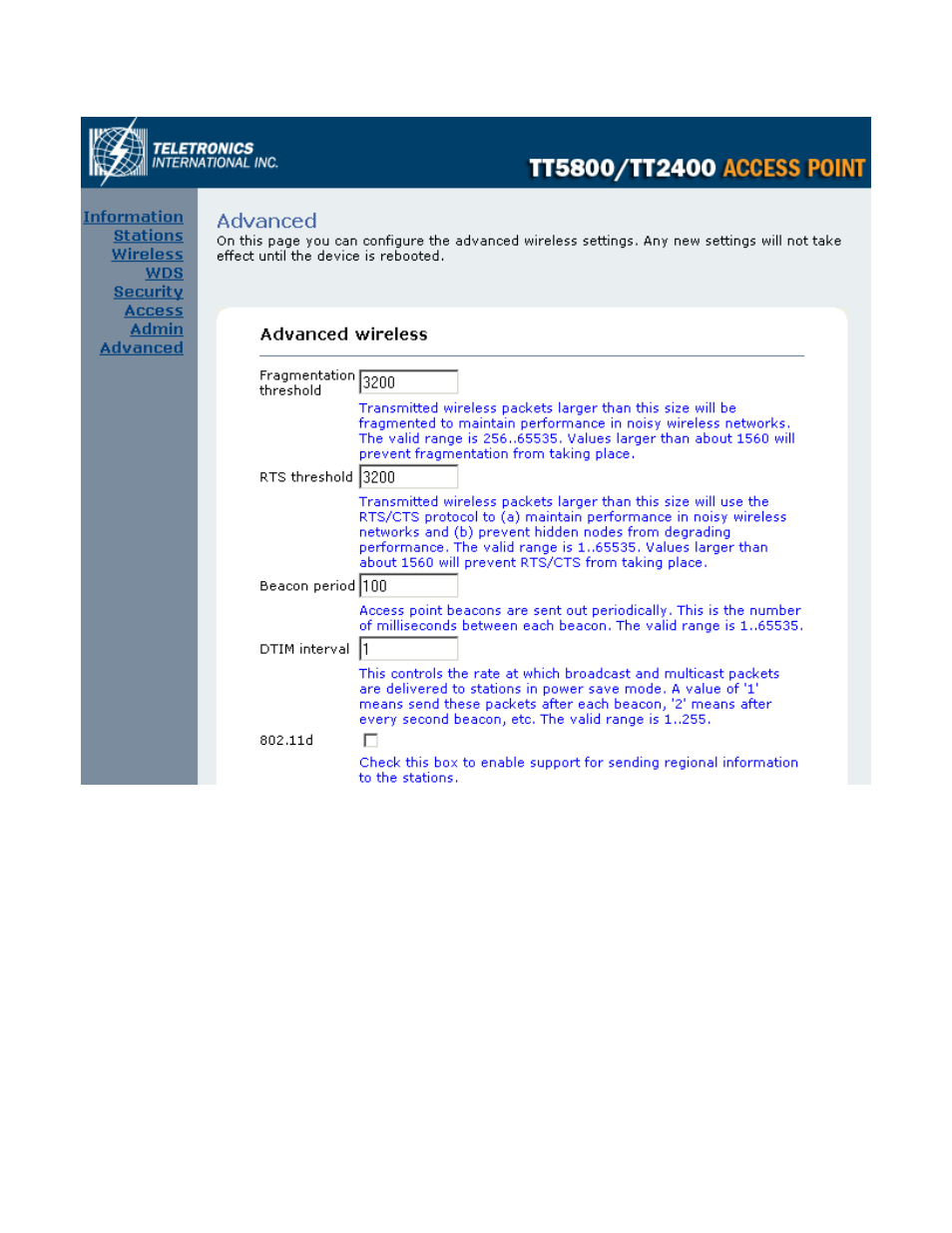 Advanced | Teletronics TT 2400 User Manual | Page 48 / 64