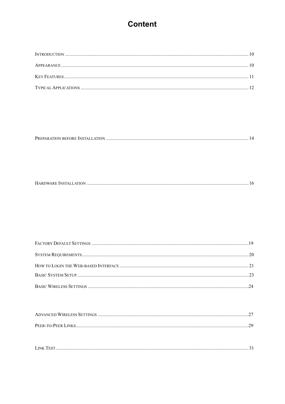 Content | Teletronics EZBackhaul User Manual | Page 5 / 62