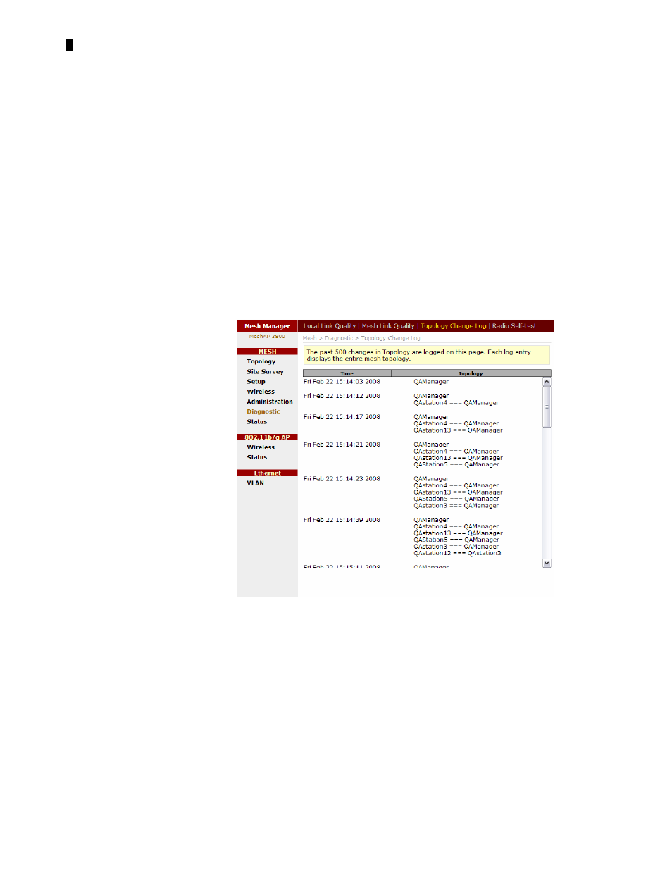 Topology change log | Teletronics EZMesh User Manual | Page 37 / 58