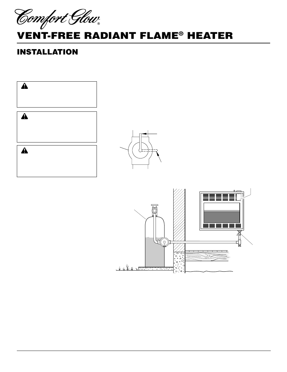 Vent-free radiant flame, Heater, Installation | Continued | Desa Tech RFP28TC User Manual | Page 14 / 26