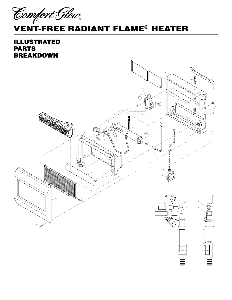 Vent-free radiant flame, Heater, Illustrated parts breakdown | Rfp28tc | Desa Tech RFP28TC User Manual | Page 22 / 26