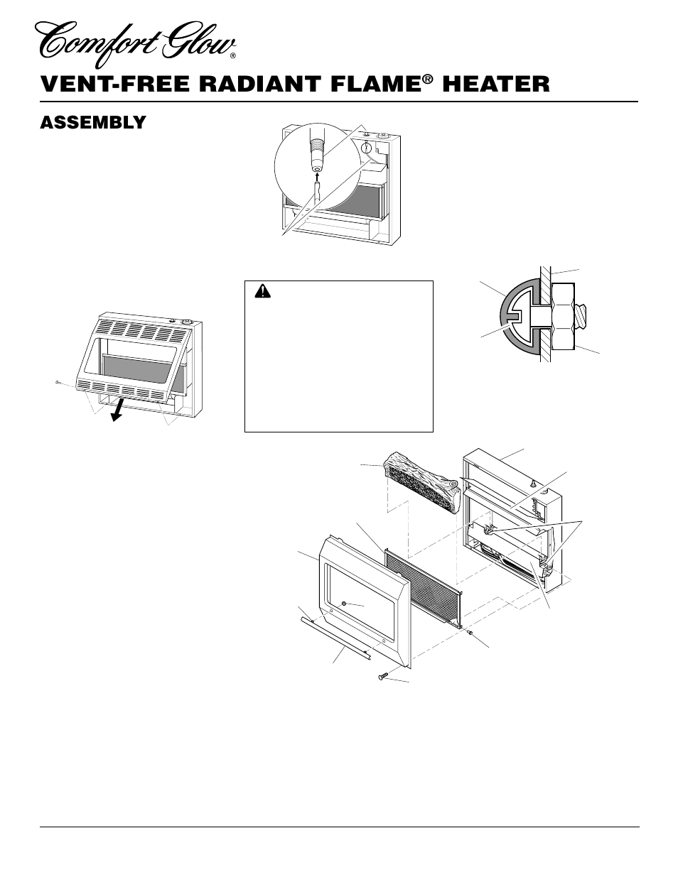Vent-free radiant flame, Heater, Assembly | Desa Tech RFP28TC User Manual | Page 4 / 26
