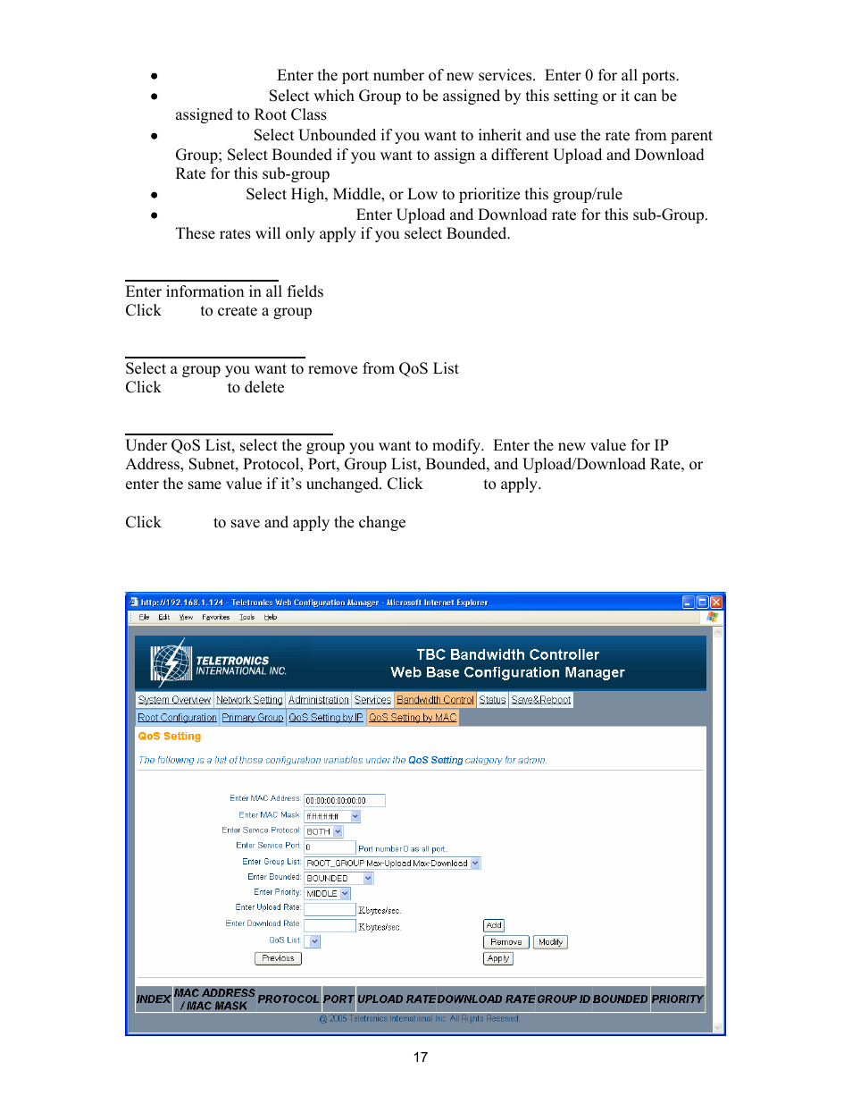 Teletronics TBC-800 User Manual | Page 17 / 27