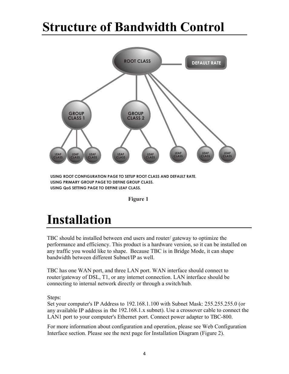 Structure of bandwidth control, Installation, Figure 1 | Teletronics TBC-800 User Manual | Page 4 / 27