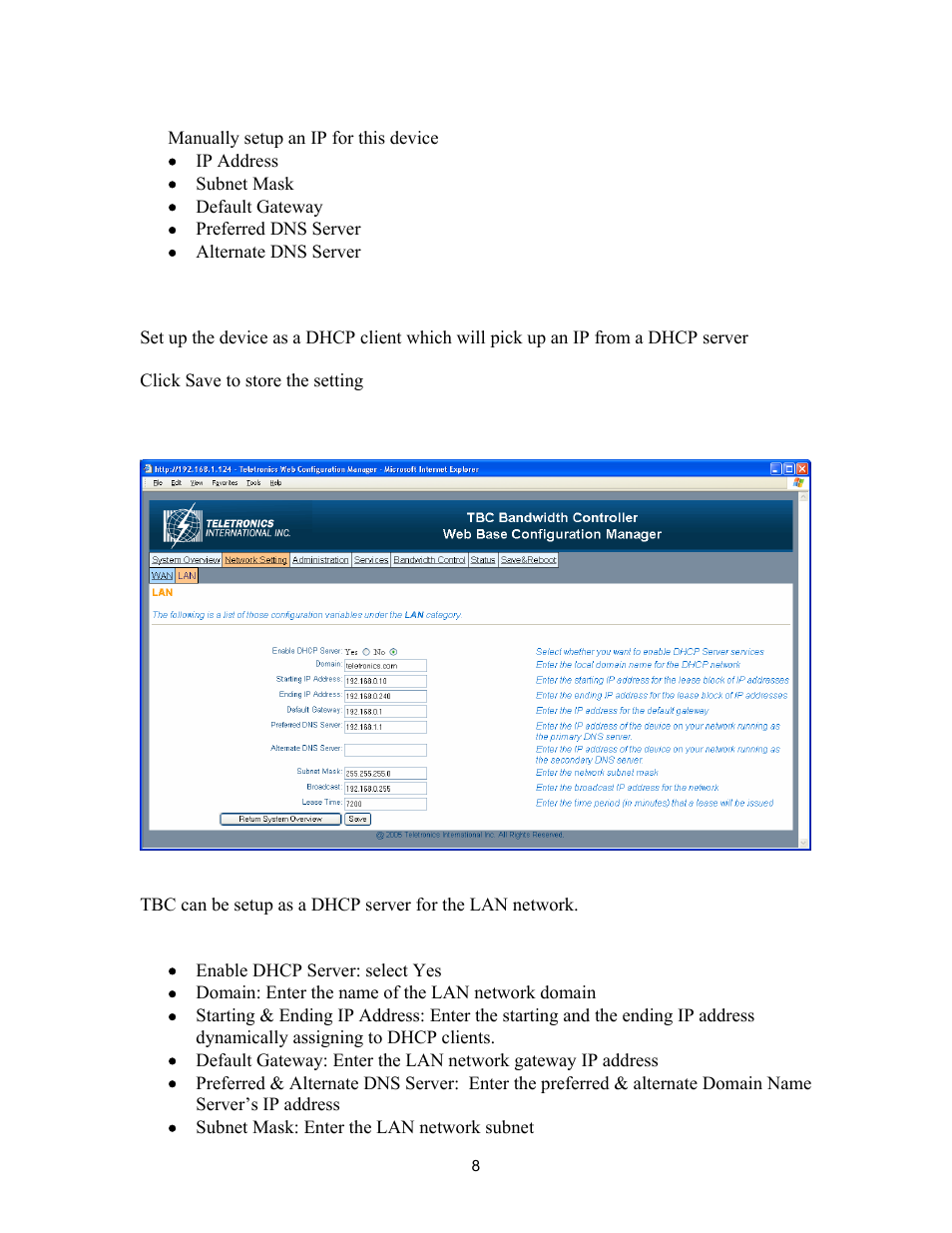 Teletronics TBC-800 User Manual | Page 8 / 27