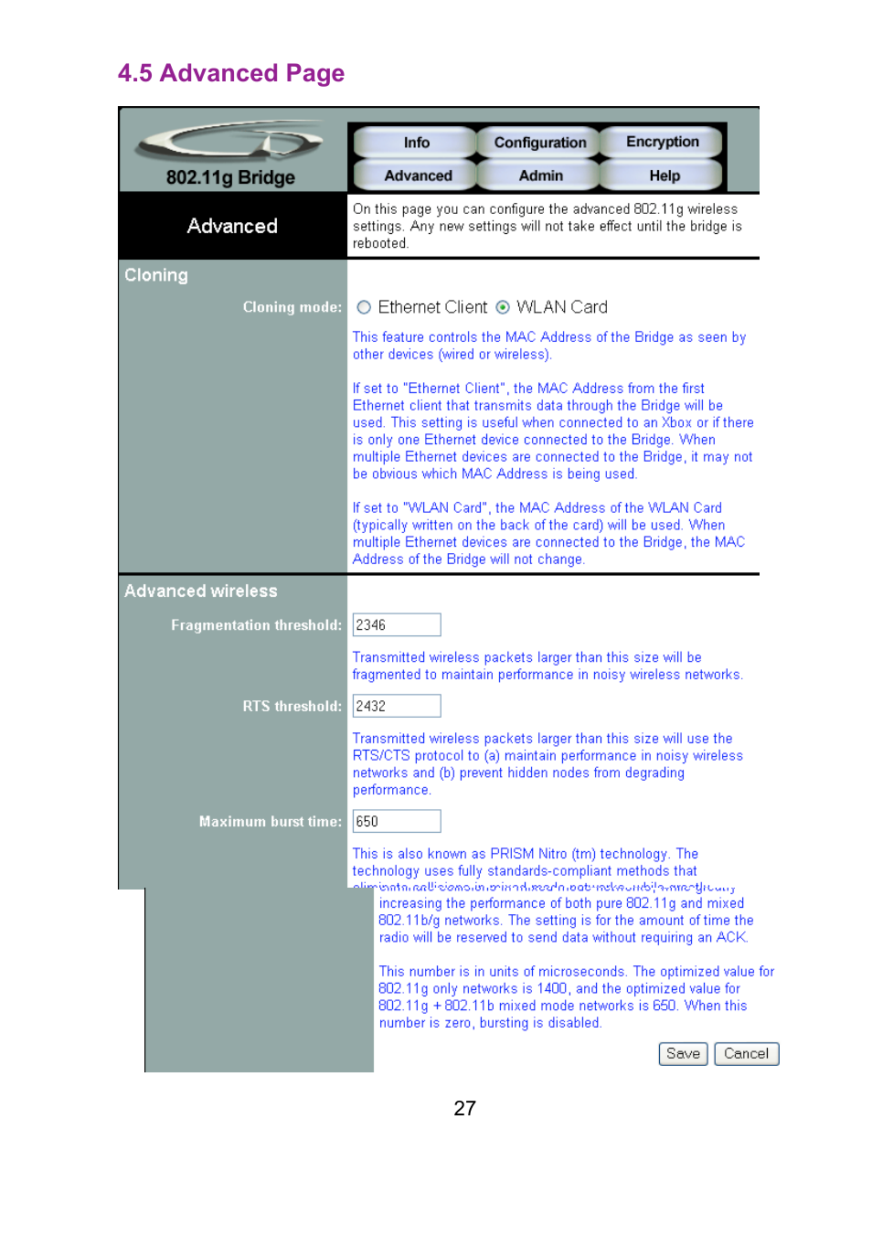 Teletronics EZ Bridge 802.11G User Manual | Page 27 / 61