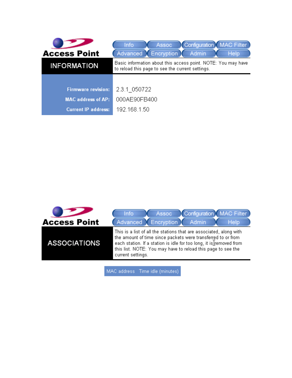 Info, Associations | Teletronics EzBridge 5800 User Manual | Page 26 / 47