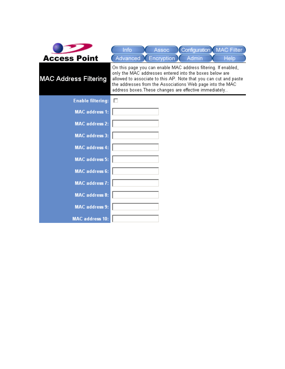 Mac filter | Teletronics EzBridge 5800 User Manual | Page 29 / 47