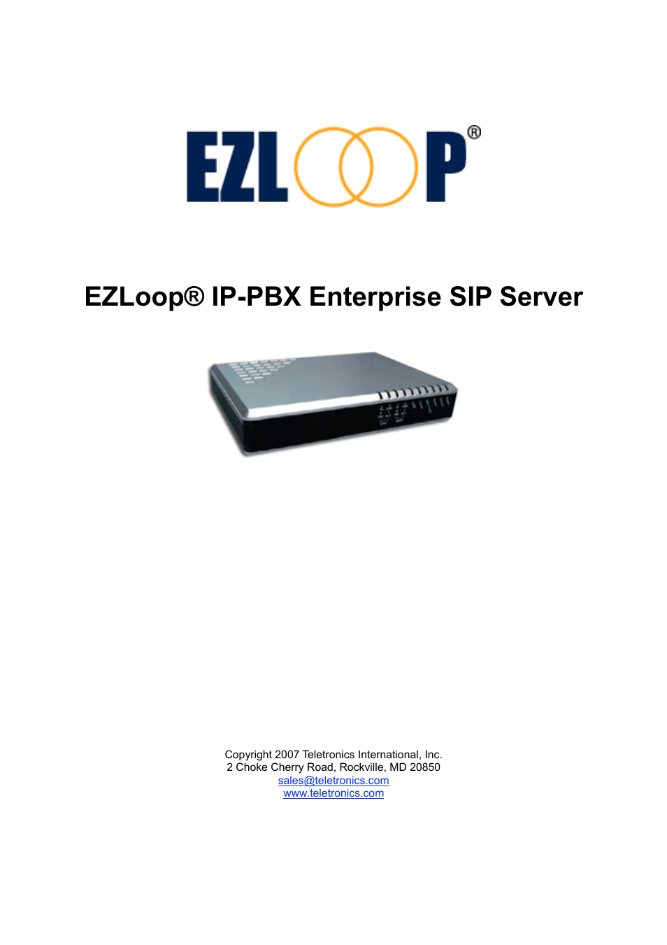 Teletronics IP-PBX Server User Manual | 84 pages