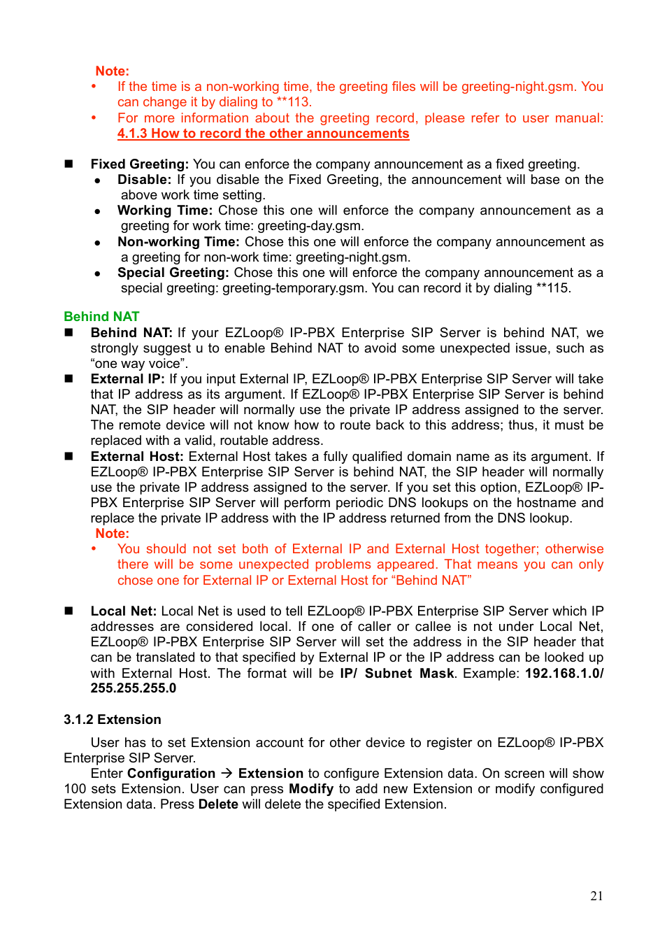 Teletronics IP-PBX Server User Manual | Page 21 / 84