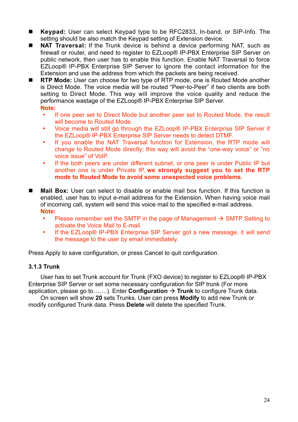 Teletronics IP-PBX Server User Manual | Page 24 / 84