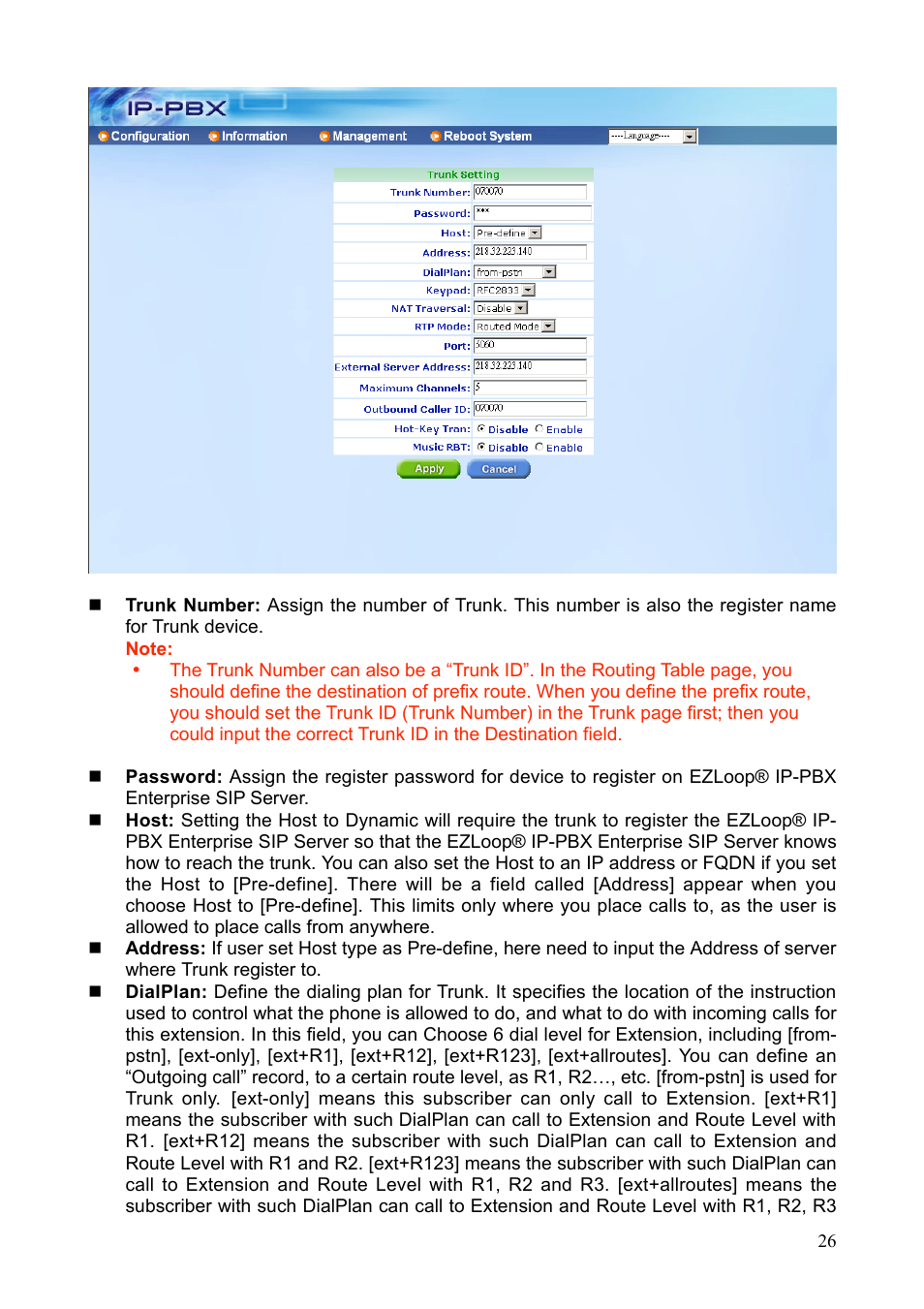 Teletronics IP-PBX Server User Manual | Page 26 / 84