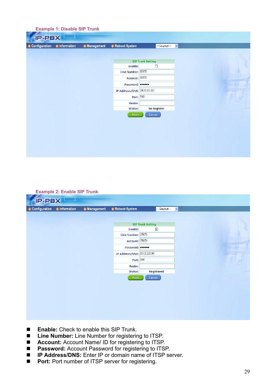 Teletronics IP-PBX Server User Manual | Page 29 / 84