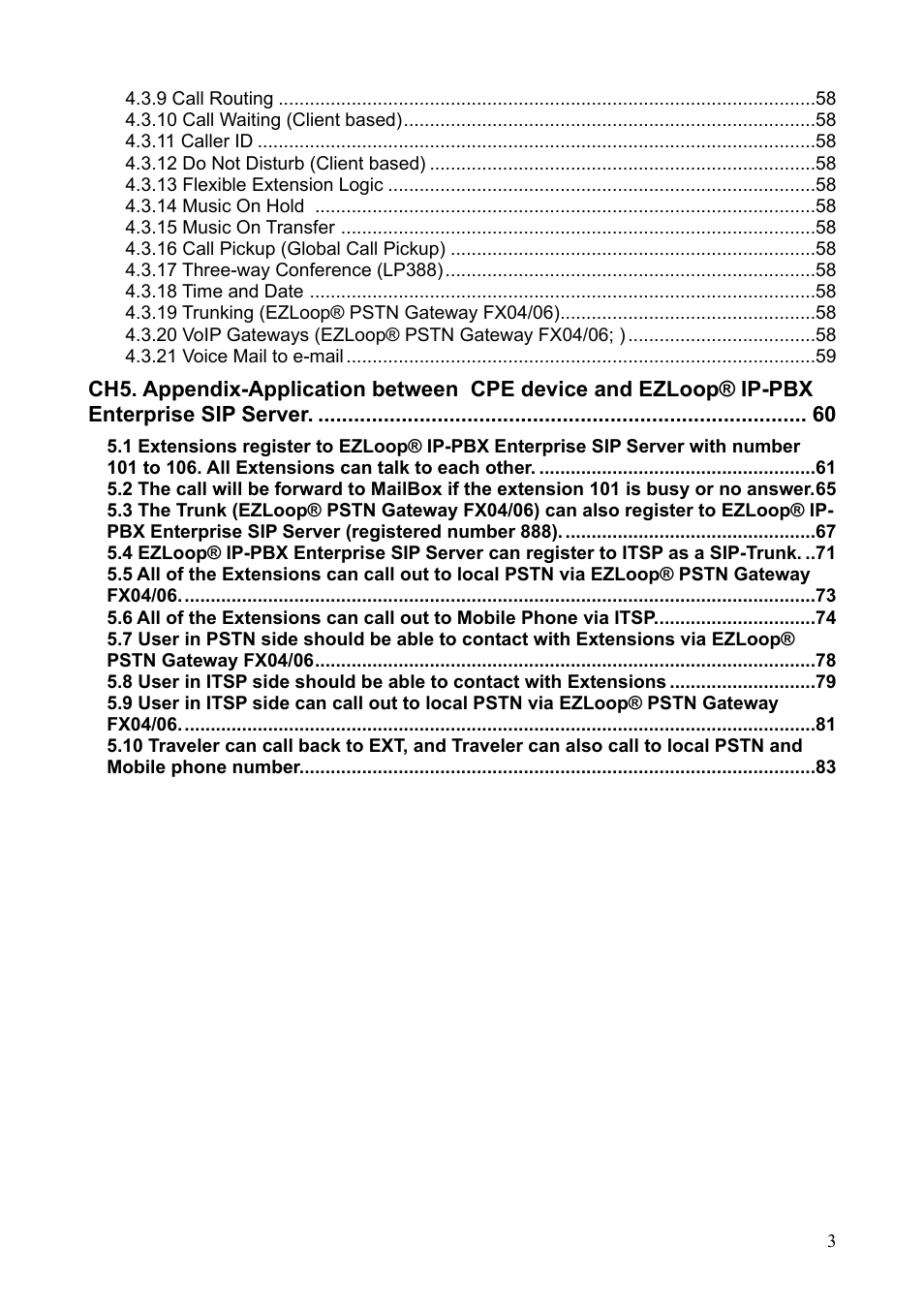 Teletronics IP-PBX Server User Manual | Page 3 / 84