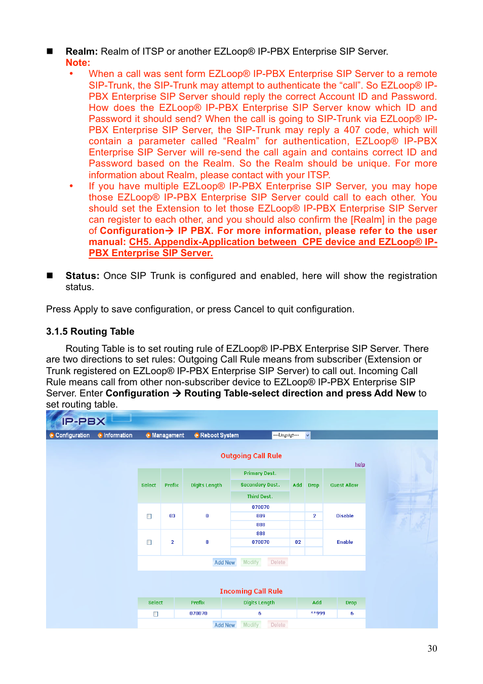 Teletronics IP-PBX Server User Manual | Page 30 / 84