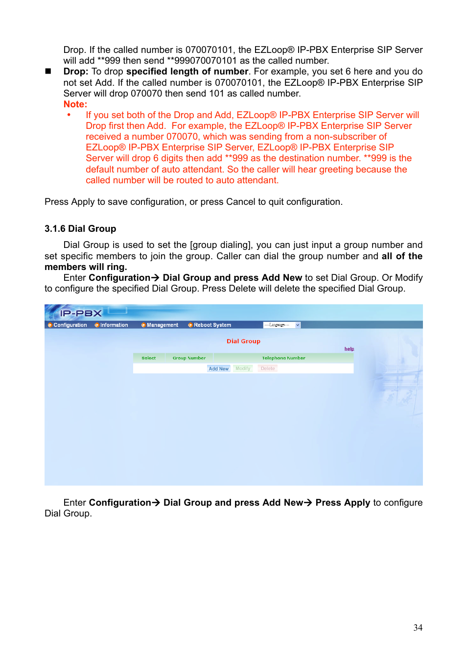 Teletronics IP-PBX Server User Manual | Page 34 / 84