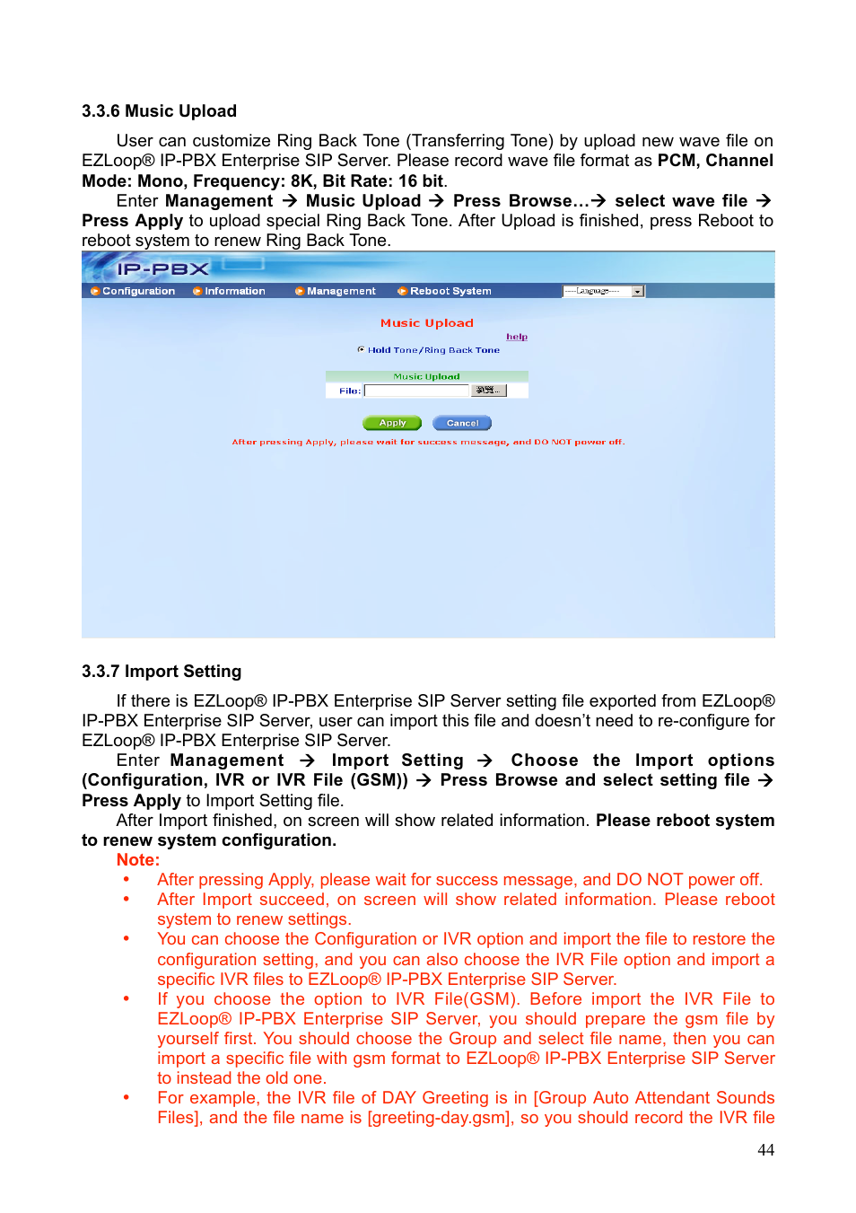 Teletronics IP-PBX Server User Manual | Page 44 / 84