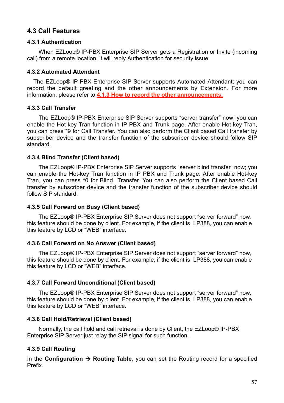 Teletronics IP-PBX Server User Manual | Page 57 / 84