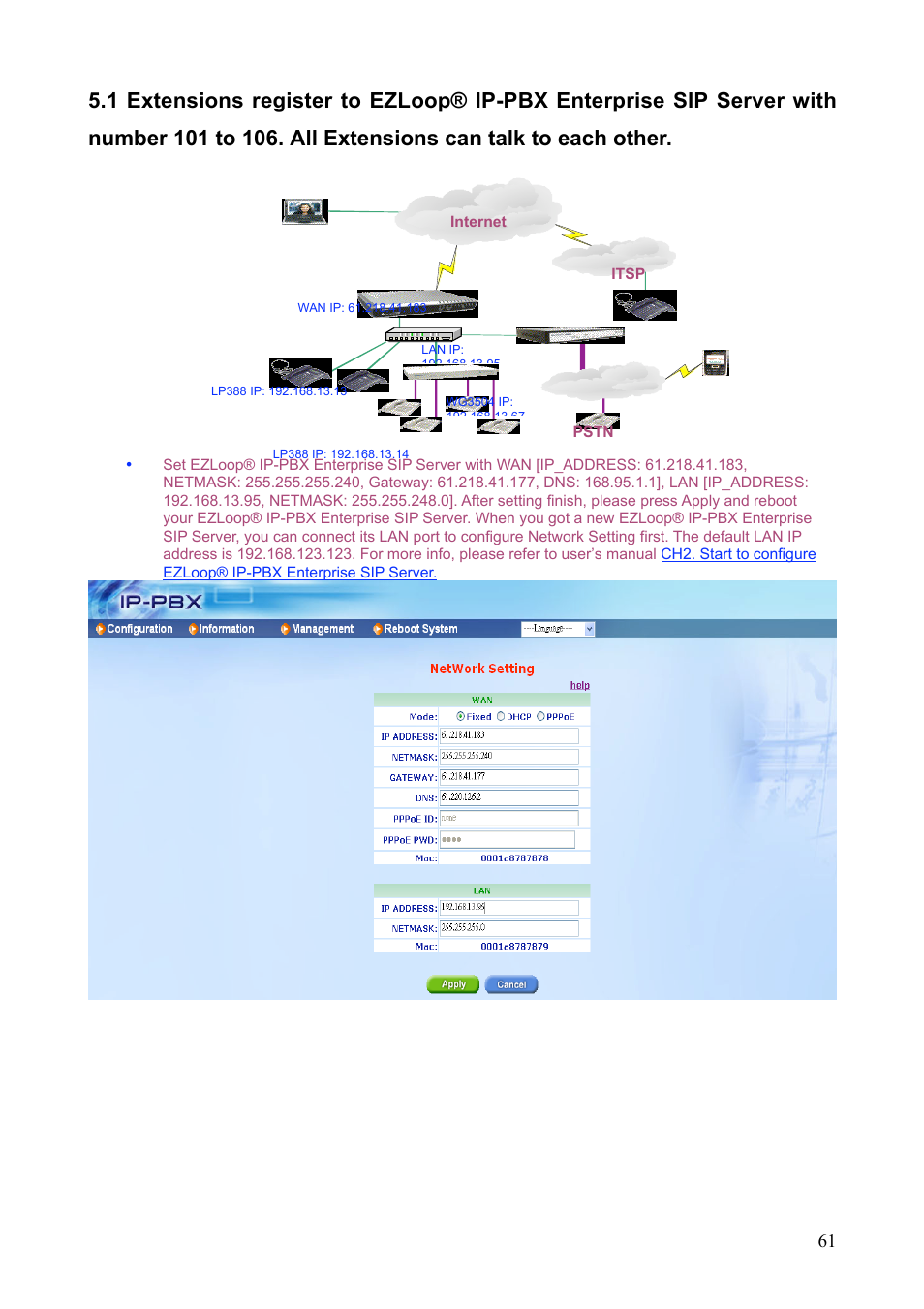 Teletronics IP-PBX Server User Manual | Page 61 / 84