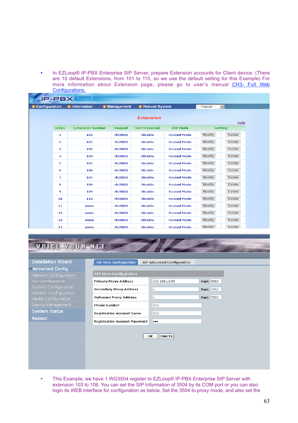 Teletronics IP-PBX Server User Manual | Page 63 / 84