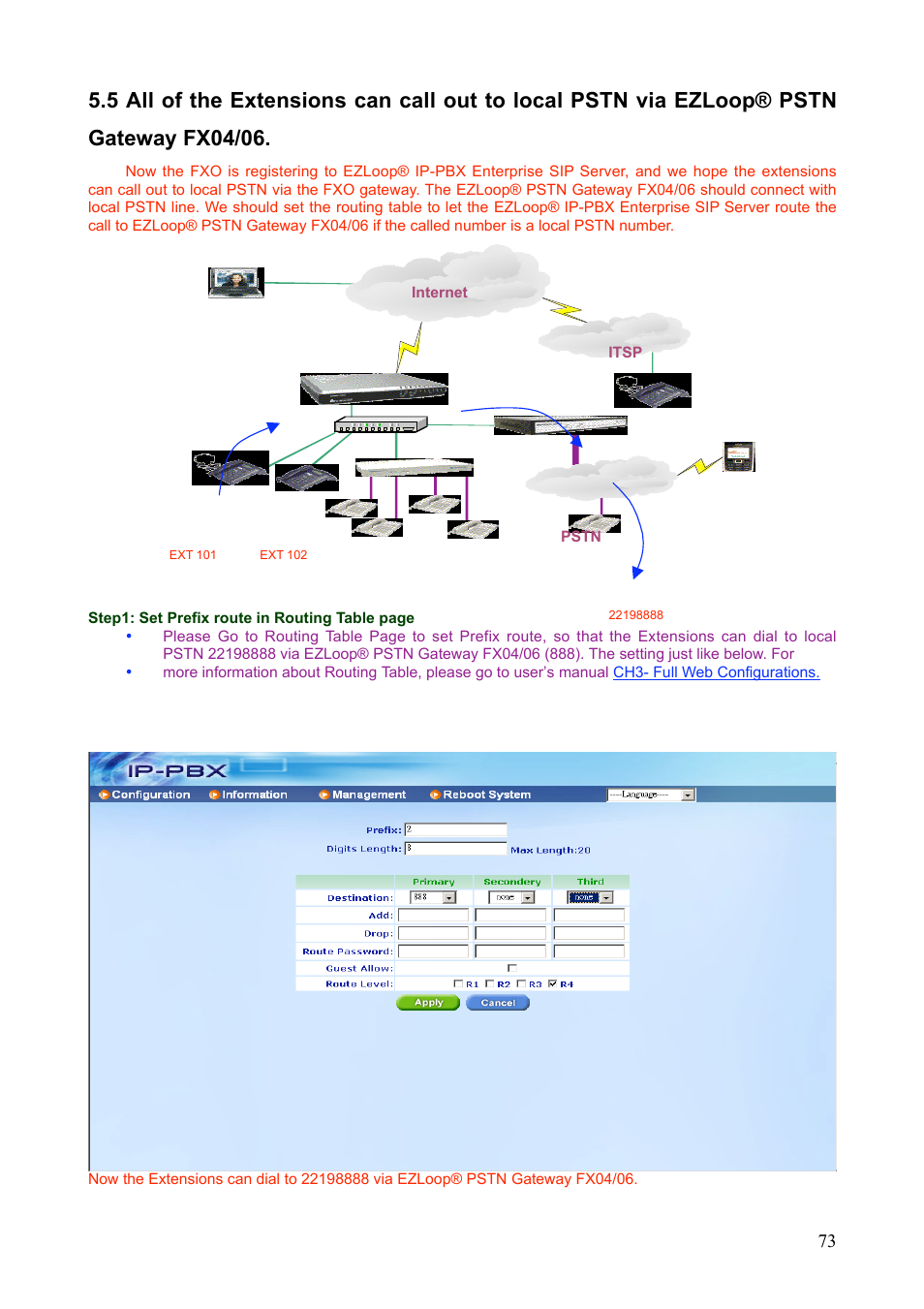 Teletronics IP-PBX Server User Manual | Page 73 / 84