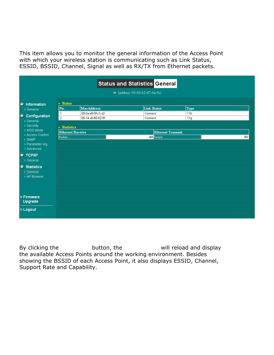 Statistics | Teletronics MiniLink User Manual | Page 21 / 32