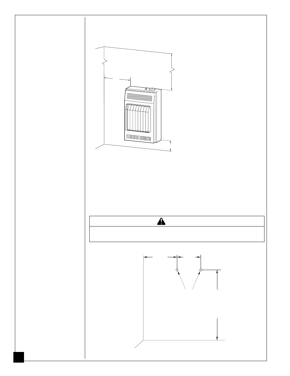 Installing to wall, Warning | Desa Tech CGN10TL User Manual | Page 10 / 32