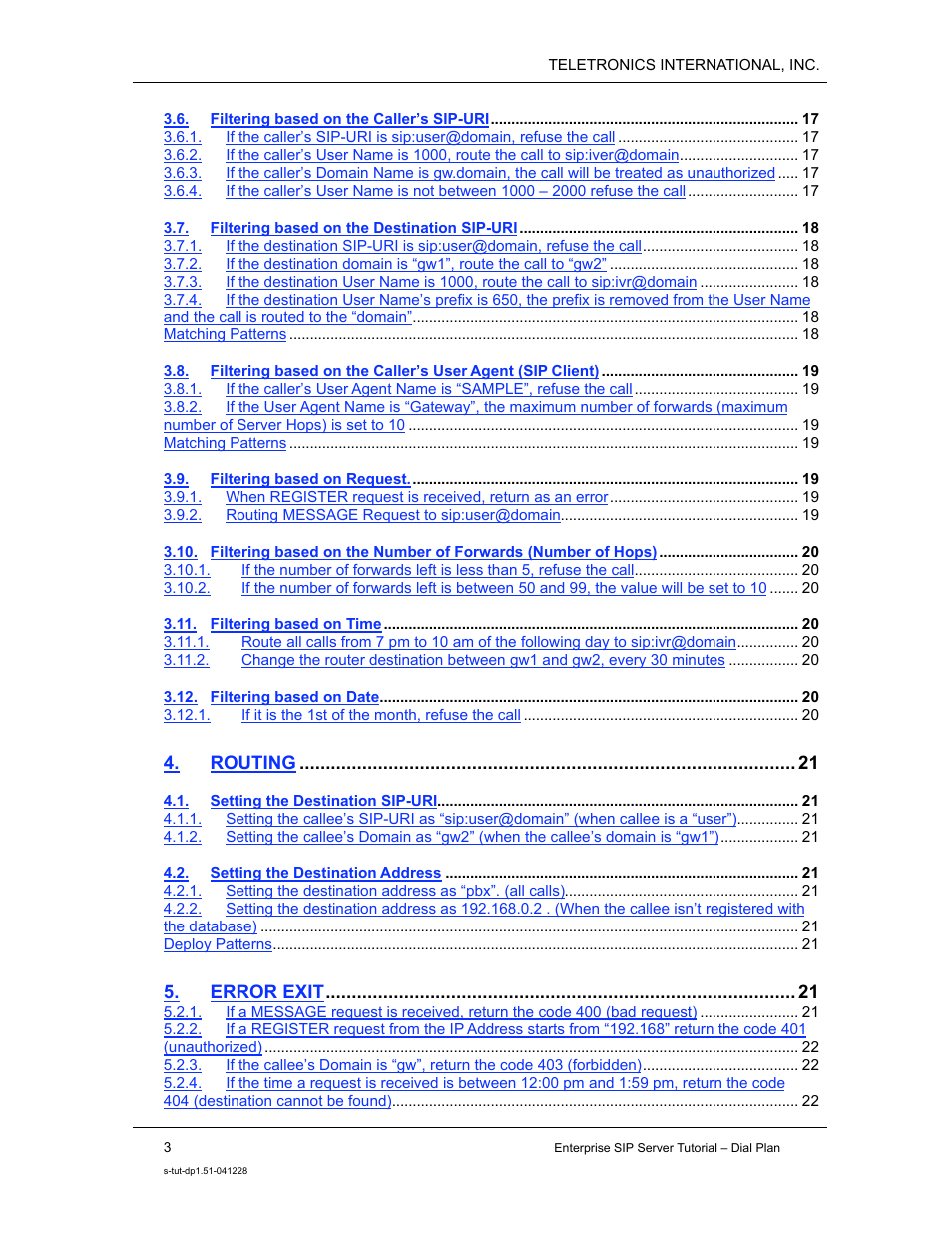 Teletronics Enterprise SIP Server User Manual | Page 4 / 38