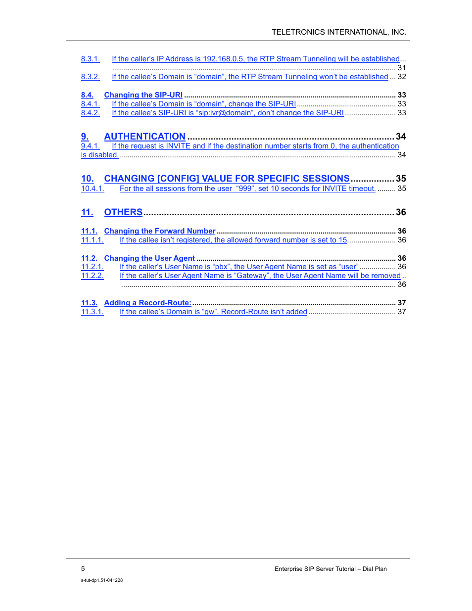 Teletronics Enterprise SIP Server User Manual | Page 6 / 38