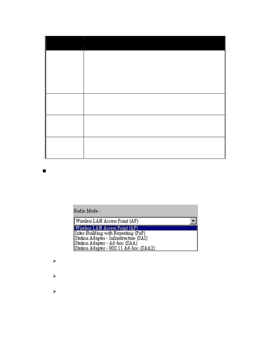 Parameter description | Teletronics WLAN Inter-Building AP XI-1500 User Manual | Page 5 / 10