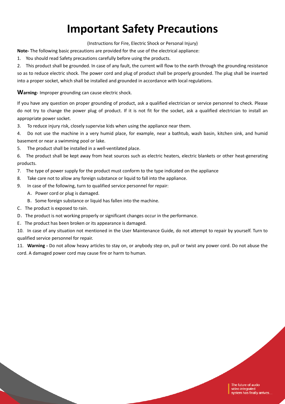 Important safety precautions | Tendzone TYCHO T 1212/CA User Manual | Page 2 / 52
