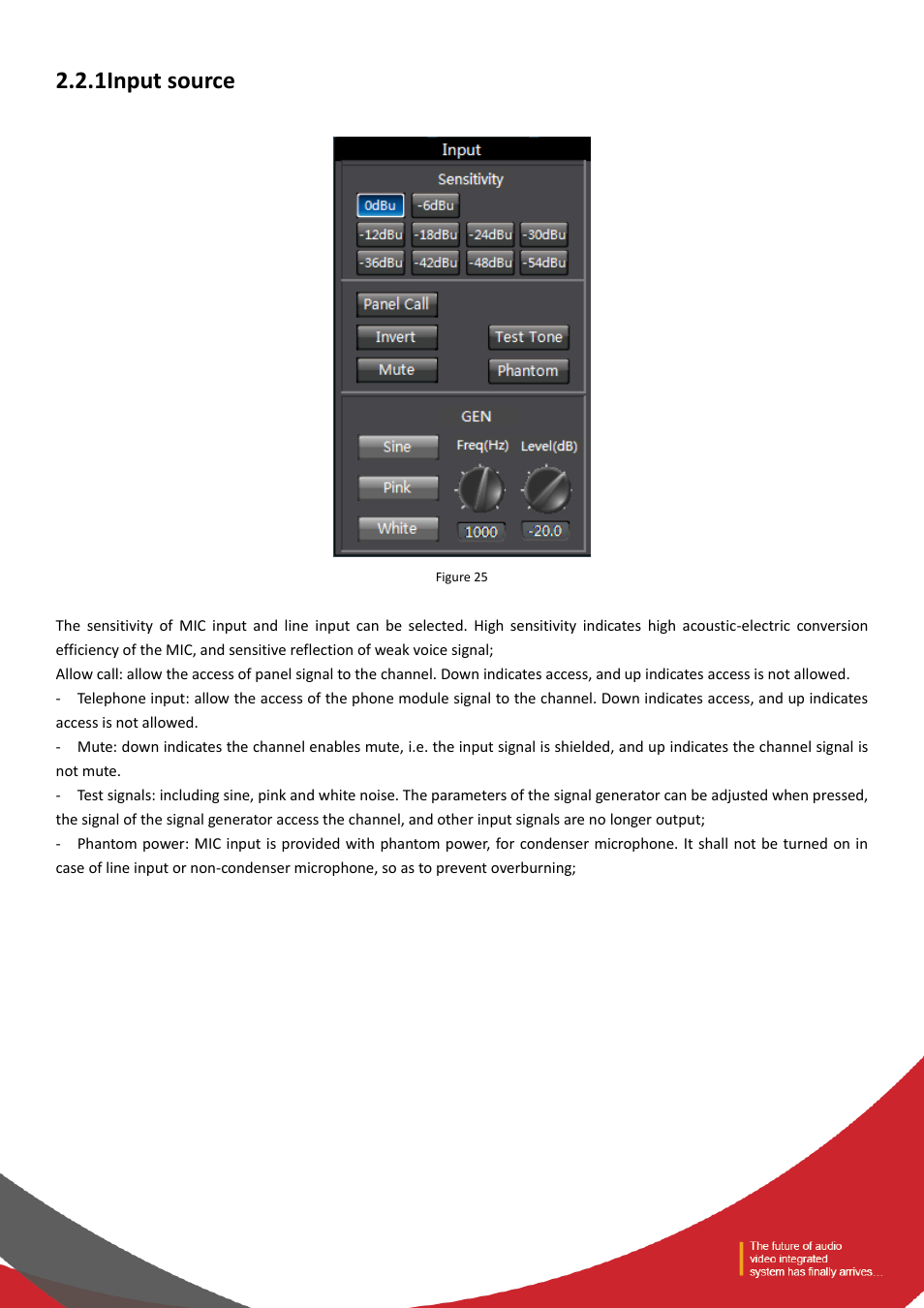 1input source | Tendzone TYCHO T 1212/CA User Manual | Page 30 / 52