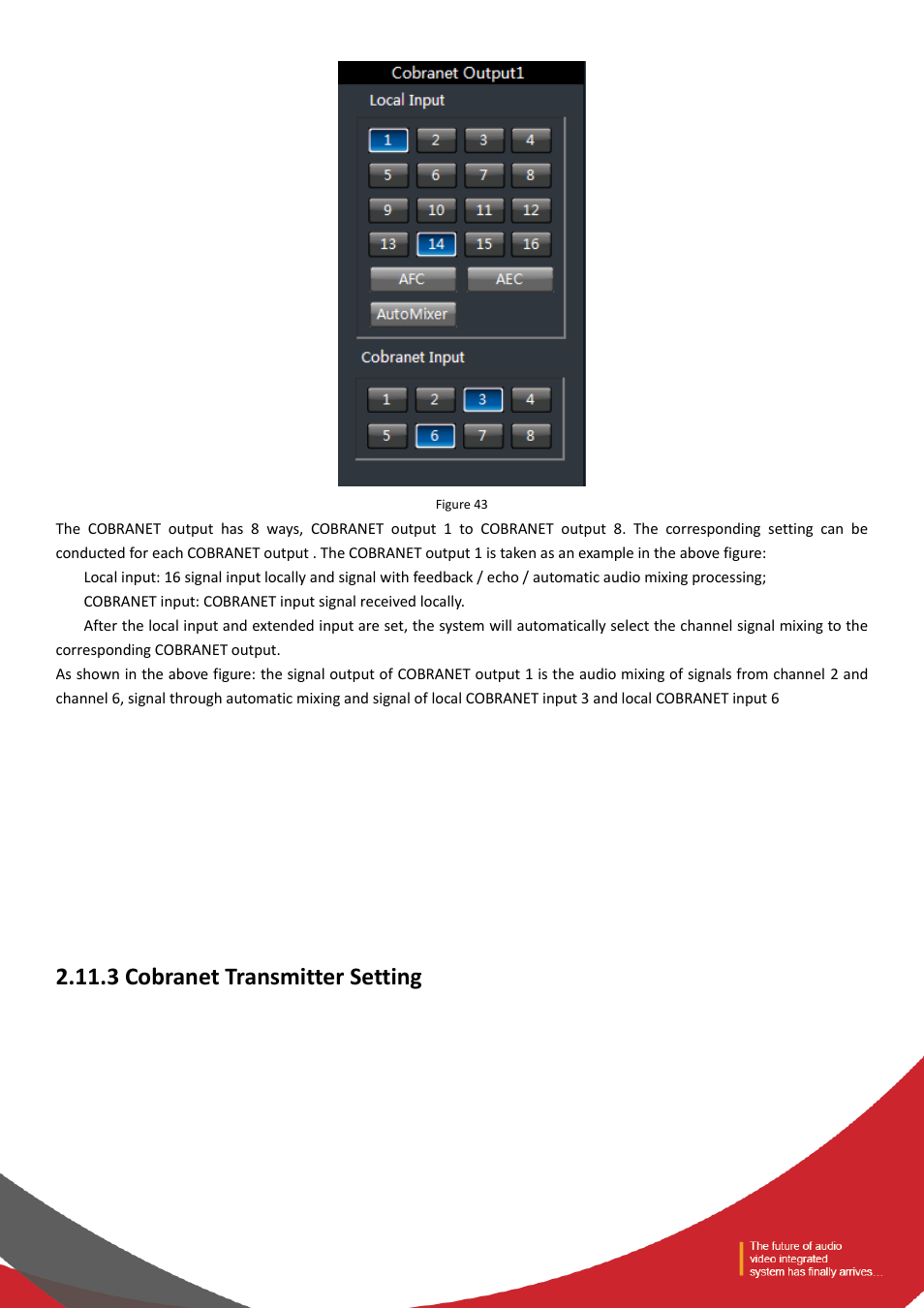 3 cobranet transmitter setting | Tendzone TYCHO T 1212/CA User Manual | Page 46 / 52