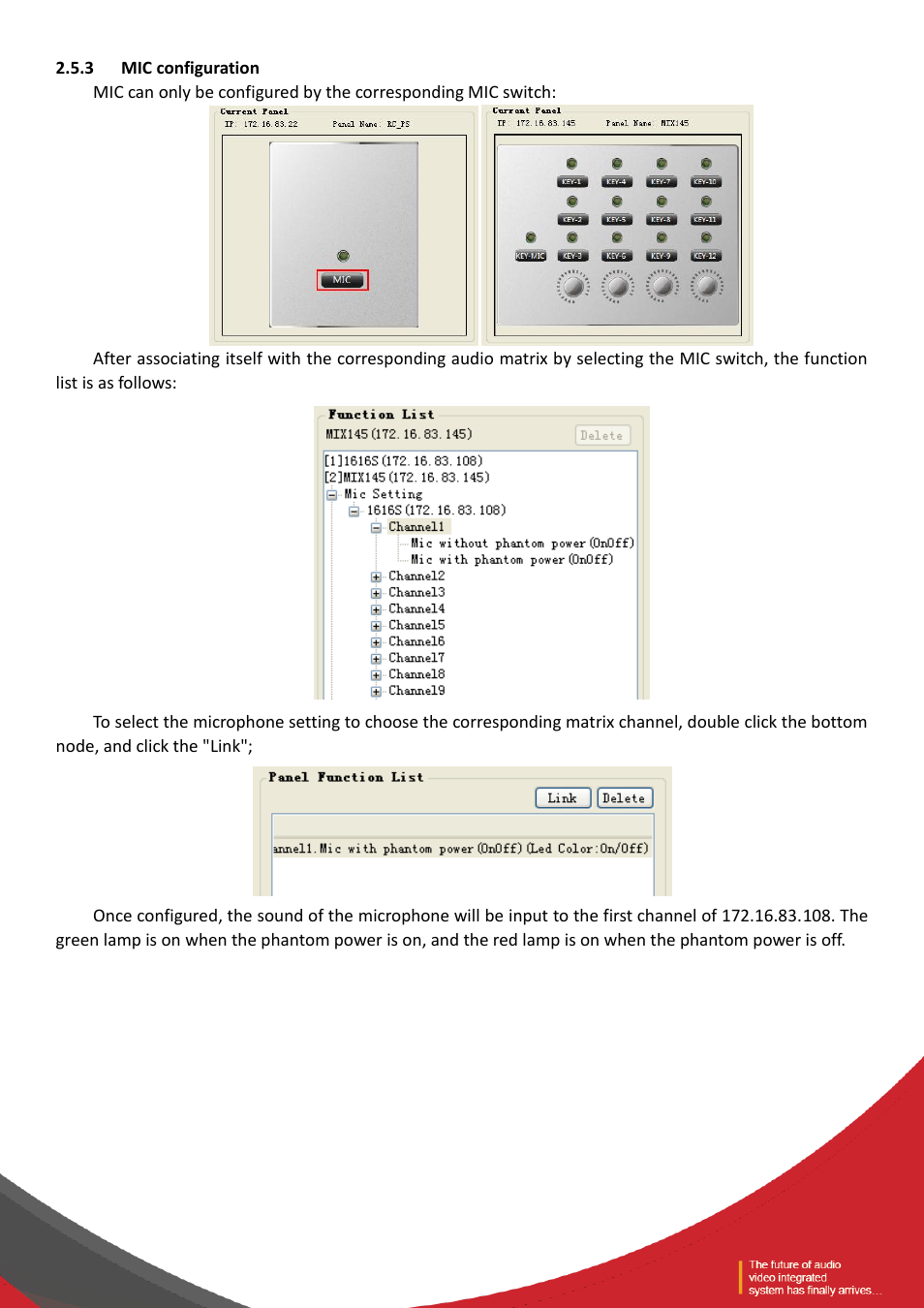Mic configuration | Tendzone RC External Wall Control Panel User Manual | Page 12 / 20