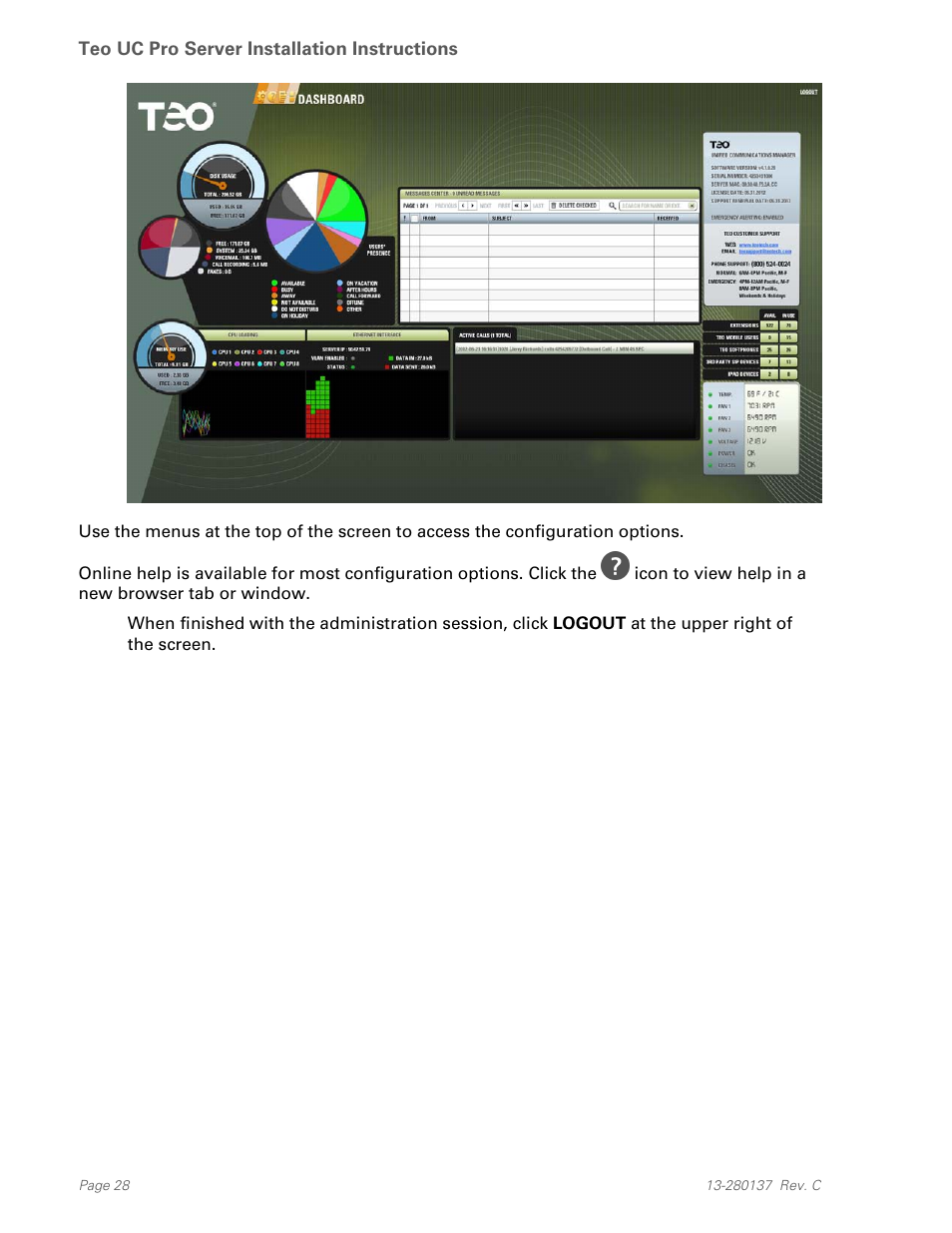 Teo UC Pro Server User Manual | Page 28 / 36