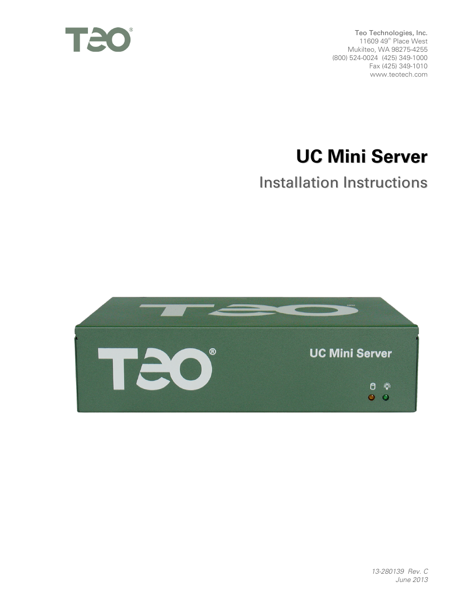Teo UC Mini Server User Manual | 32 pages
