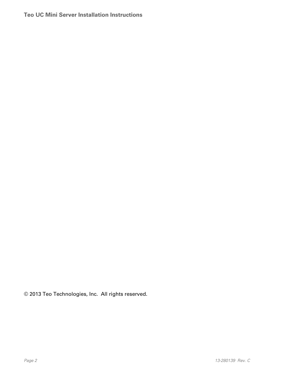Teo UC Mini Server User Manual | Page 2 / 32