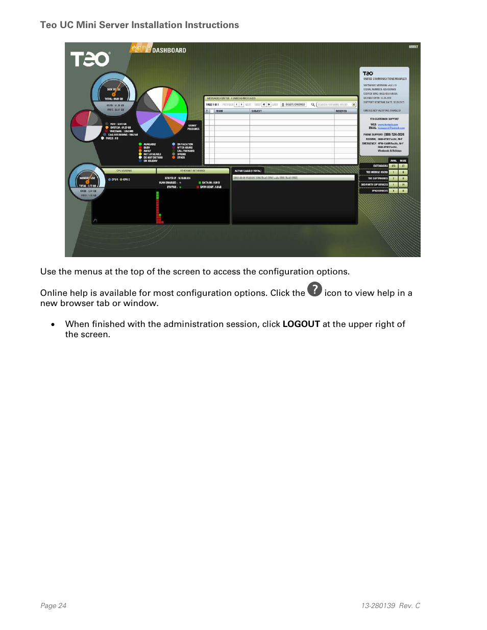 Teo UC Mini Server User Manual | Page 24 / 32