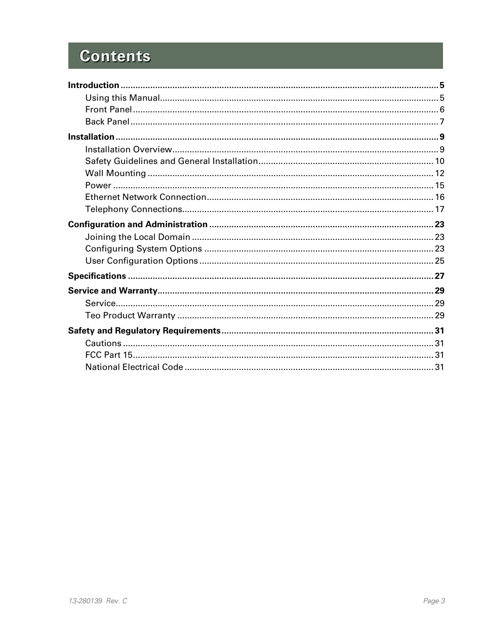 Teo UC Mini Server User Manual | Page 3 / 32