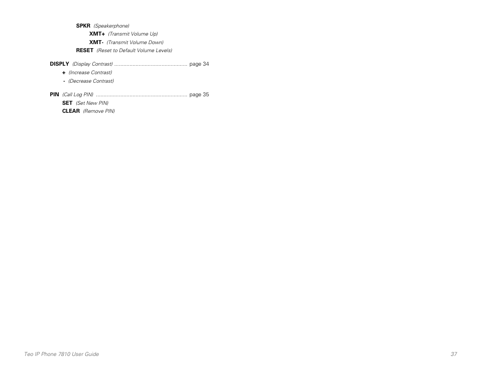 Teo IP Phone 7810 User Manual | Page 37 / 40